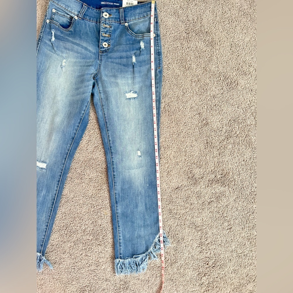 iNC  DENIM INTERNATIONAL CONCEPTS FASHION BASICS STRAIGHT MID RISE - CROP - Picture 4 of 11